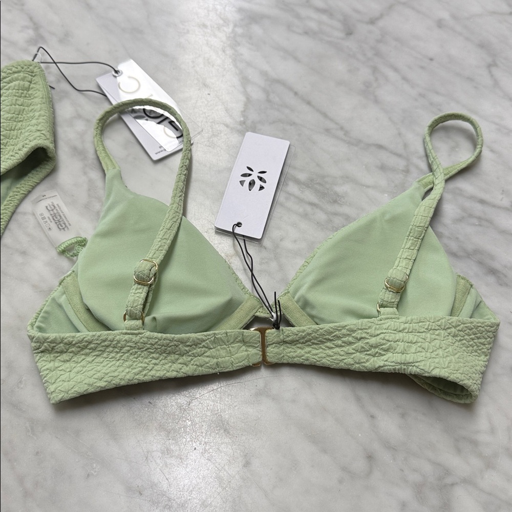 GIGI C NWT Bikini Set in Textured Mint Green Size XS - Picture 7 of 9